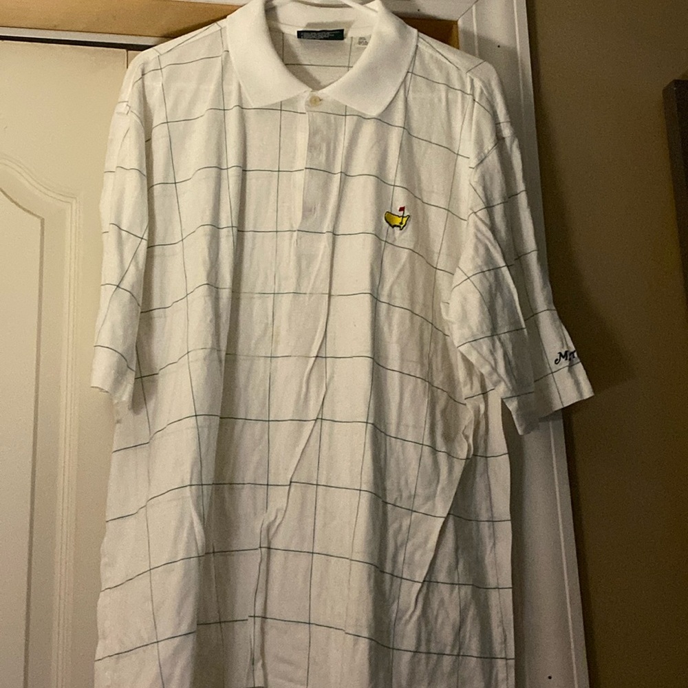 Vintage Masters Collection Check Pima Cotton Short Sleeve Golf Polo Size XL